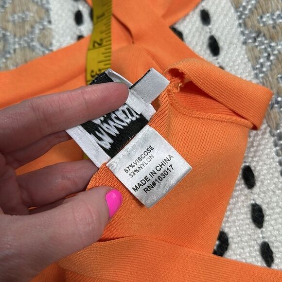 Princess Polly Orange Sculpt Knit Criss Cross Halter  Ribbed Cropped Tank Top - Picture 6 of 10